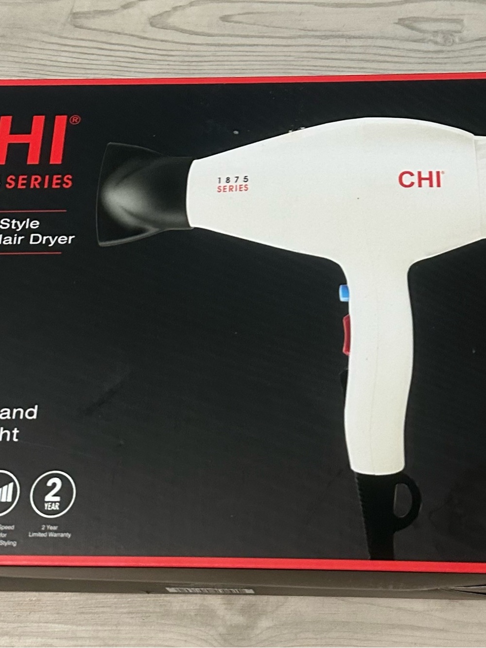 CHI 1875 Series Hair Dryer White 1875W Salon Style Compact Sealed Sealed